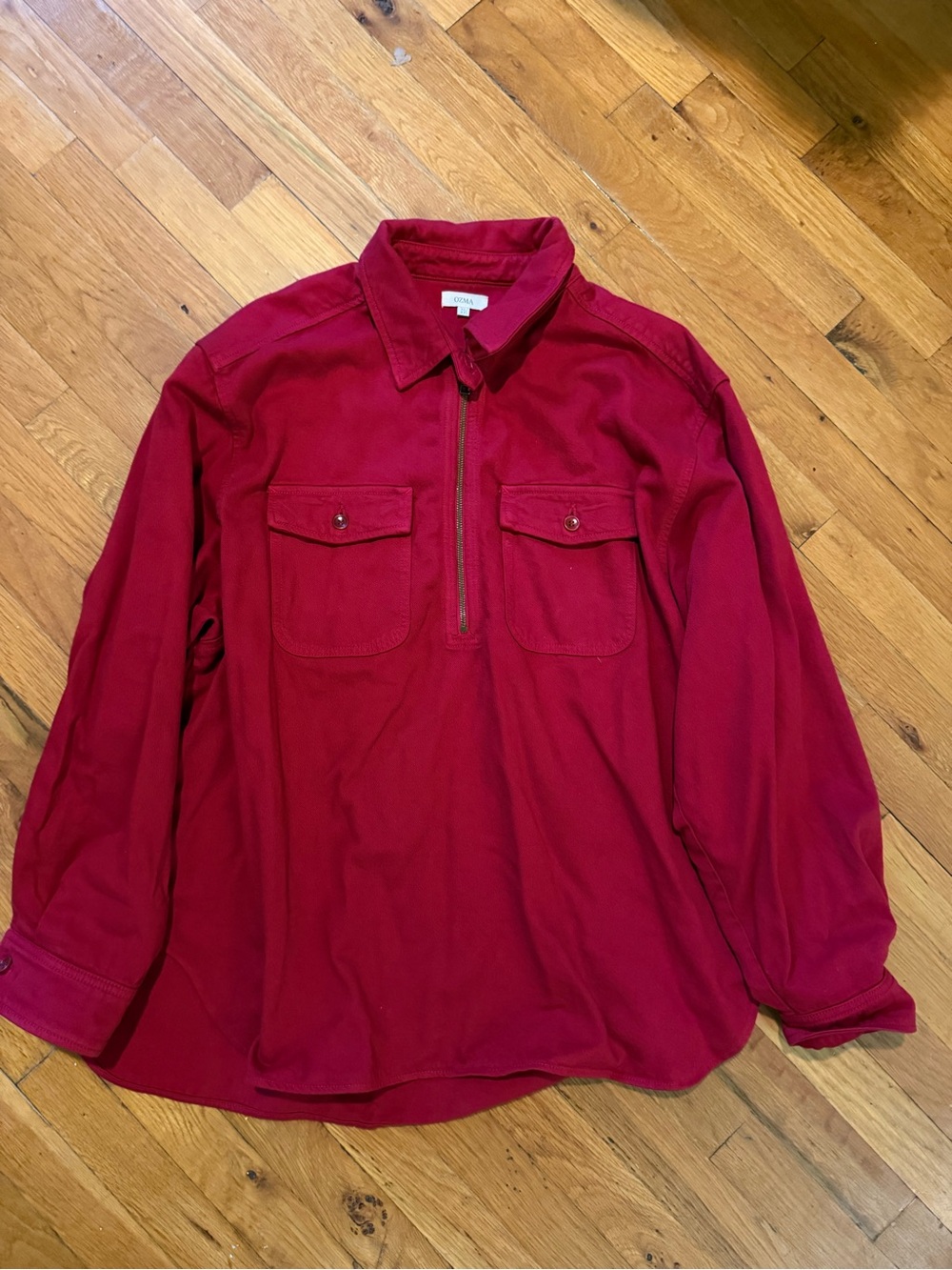 OZMA of California Zip Popover, Broken Twill, Tomato